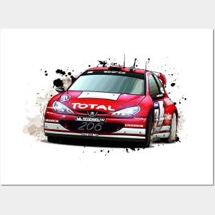 Marcus Gronholm's Peugeot 206 WRC Posters and Art